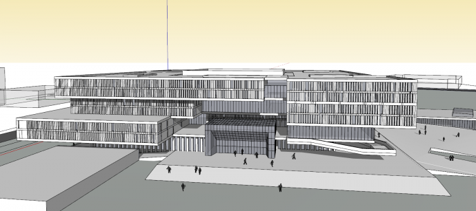 图书馆方案建筑设计su模型_图1