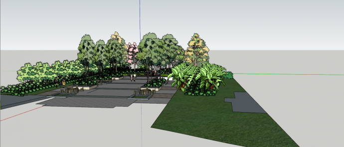 现代化大型景观广场设计SU模型_图1