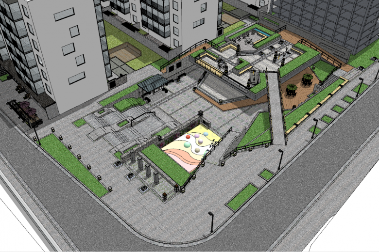 现代大型高端商业小区广场景观su模型-图二