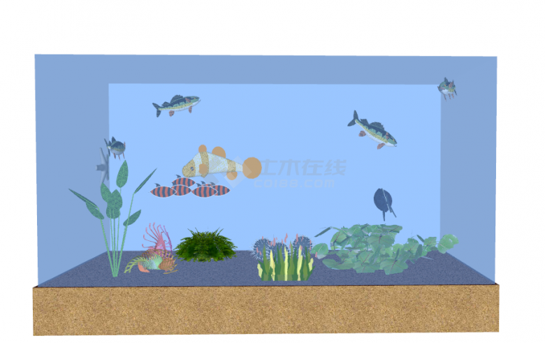 在水箱里面的观赏鱼的su模型-图一