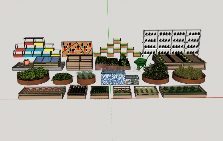 简约一米菜园种植池su模型-图二