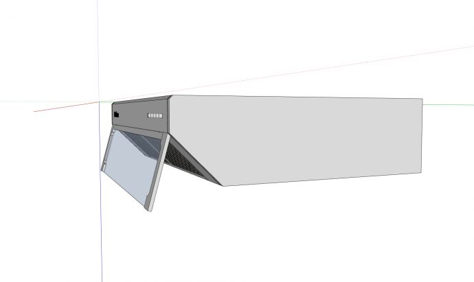 银色玻璃挡板吸油烟机厨房电器su模型_图1