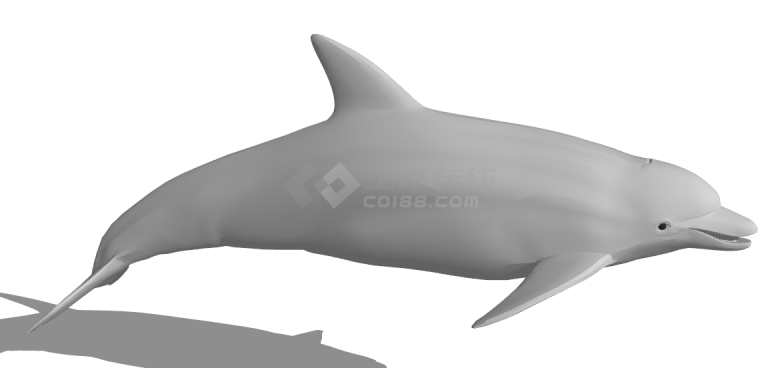 跳跃的灰色的海豚鱼雕塑的小品海洋生物su模型-图一