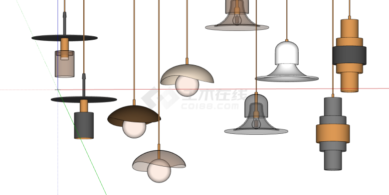 多种现代现代吊灯su模型-图一