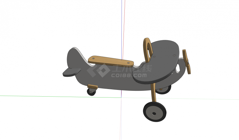 飞机造型幼儿学步车现代流行飞机玩具su模型-图二