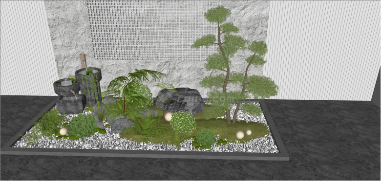 现代庭院景观小品 su模型-图二