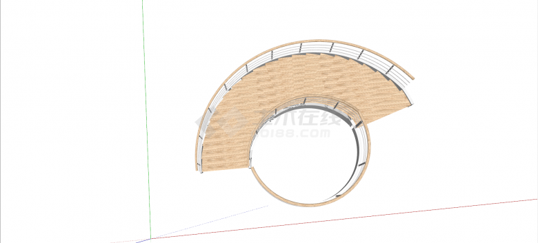 螺旋开放式铁艺楼梯su模型-图二