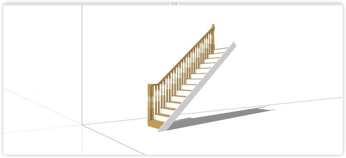 罗马造型扶手实木踏板楼梯su模型_图1