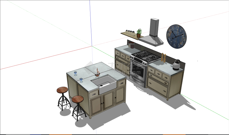 一套精美的高档的厨房用品su模型-图一