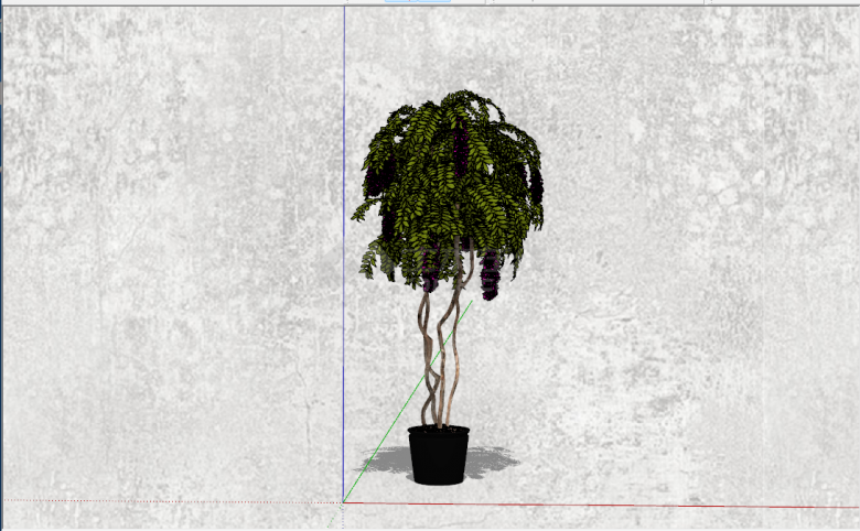 现代风格落地植物盆栽单体su模型-图二
