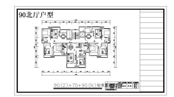 90北厅户型CAD方案图-图一