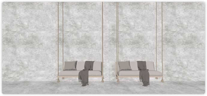 日式风格休闲椅组合su模型_图1