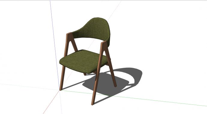 绿色马赛克现代风格休闲椅SU模型_图1
