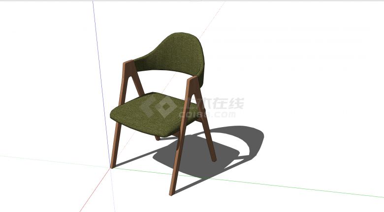 绿色马赛克现代风格休闲椅SU模型-图一