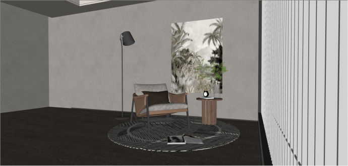 现代家装休闲椅组合su模型_图1