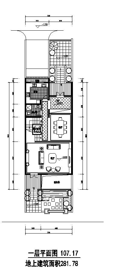 某联排住宅多层户型图_图1