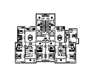 160平住房户型一梯二户方案详图-图二