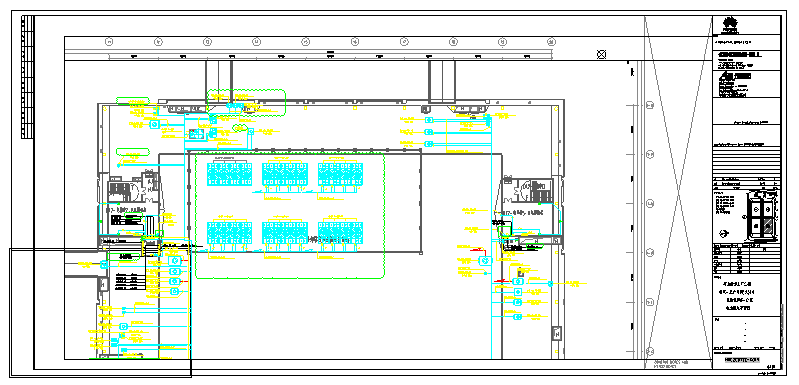 工业厂房-电气-生产用房(大)14屋面机房层-电力配电平面图