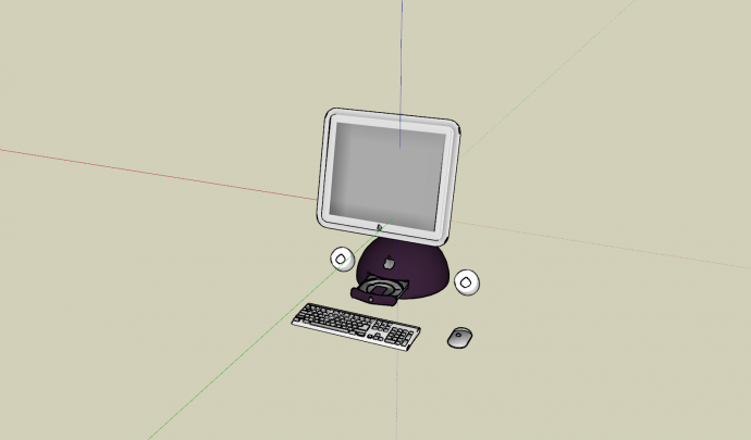 小型电脑鼠标键盘组合su模型_图1