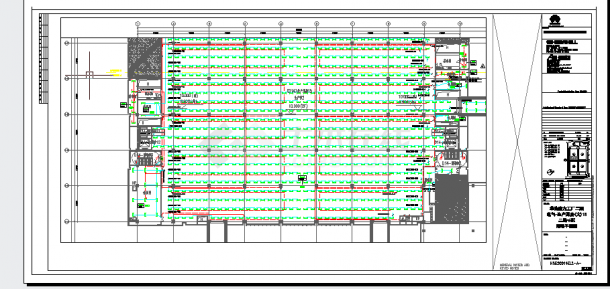 工业厂房-电气-生产用房(大)15二层-照明平面图-图二