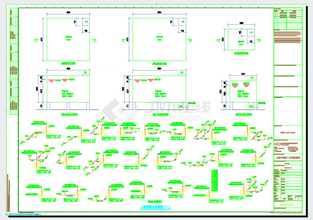 某地安徽55万平超高层项目地下室人防施工图CAD图纸-图一