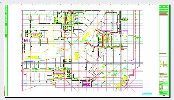某地安徽55万平超高层项目地下室消防给水施工图CAD图纸-图二