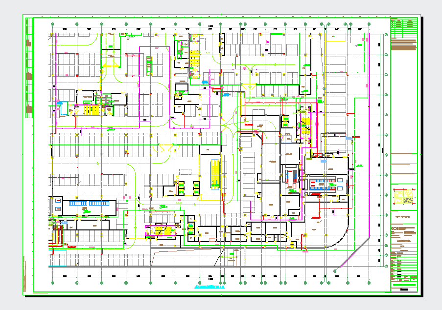 某地安徽55万平超高层项目地下室消防给水施工图CAD图纸