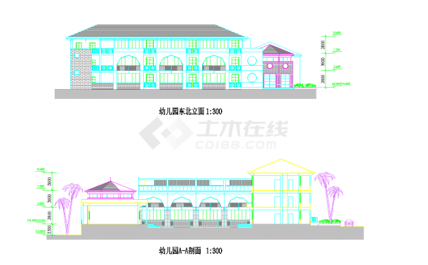 某地幼儿园建筑设计方案CAD图纸-图二