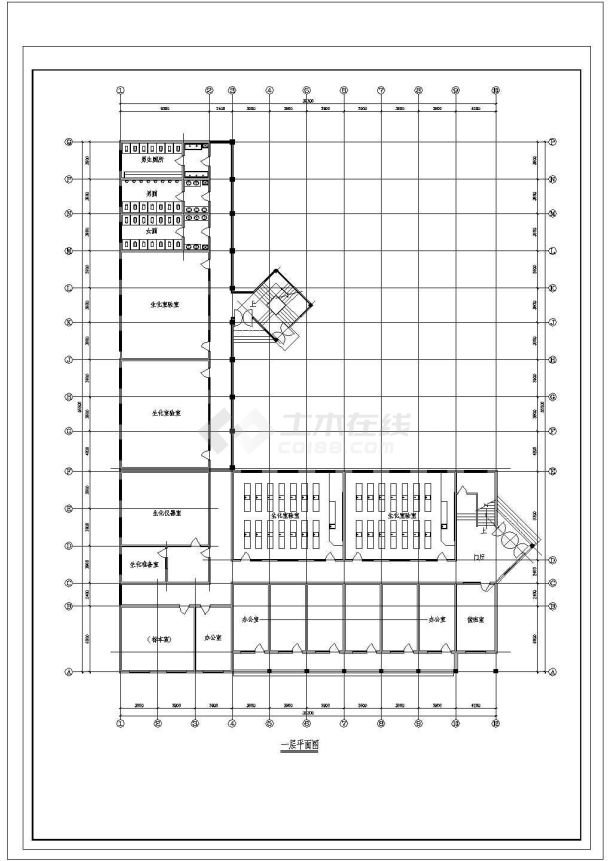 某市学校教学楼CAD施工详图-图二