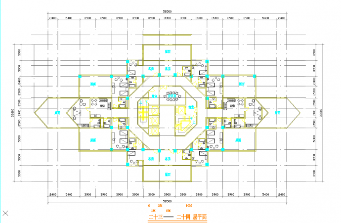 某地酒店平面图方案CAD图纸_图1