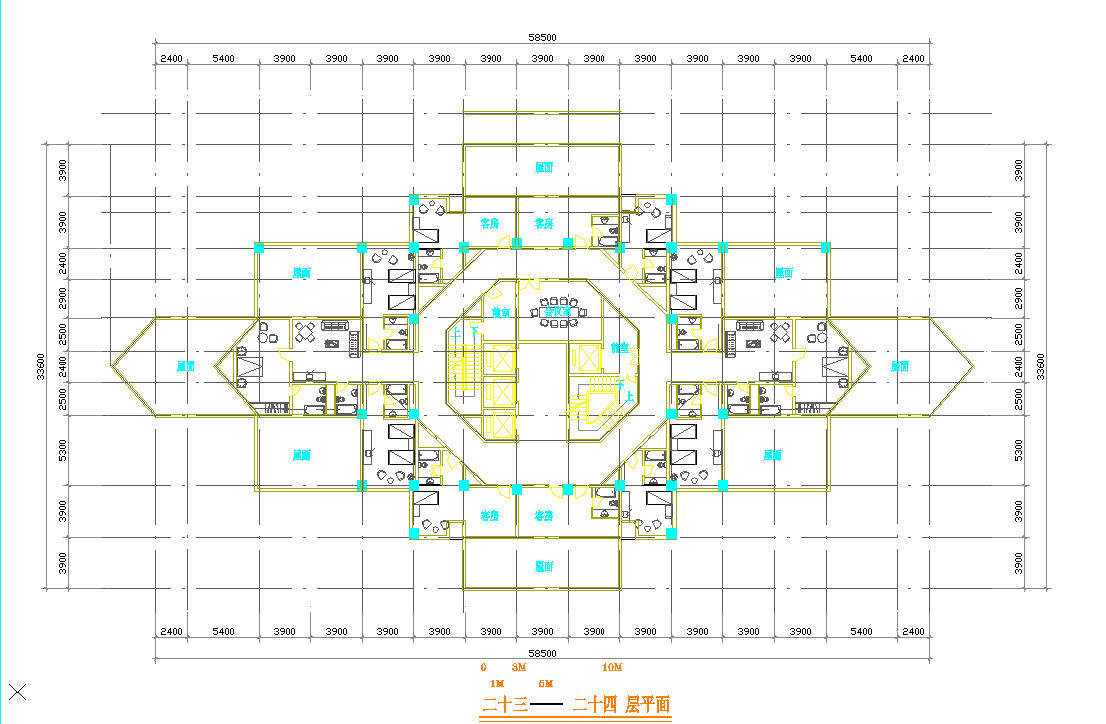 某地酒店平面图方案CAD图纸