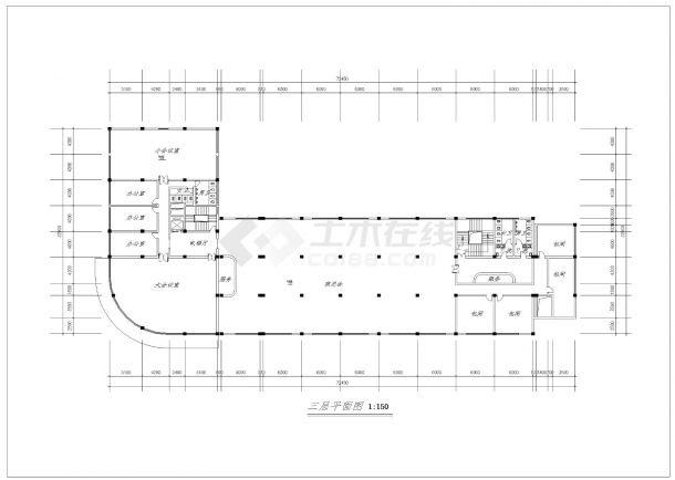 某宾馆全套建筑示意图-图一