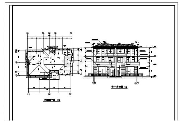 某地双拼别墅施工设计CAD图-图二