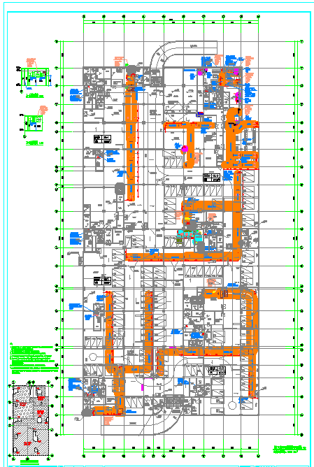 某地高层办公科研建筑给排水消防系统先进院竣工图暖通CAD图纸-图一