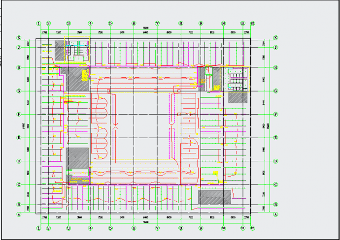 某地广东信息大楼装修电气天花平面图CAD图纸_图1