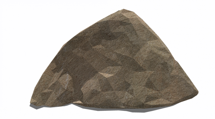 三角土色不规则假山置石su模型_图1