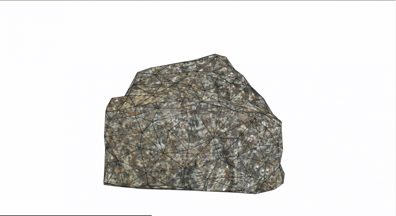 灰色方型简约假山置石su模型-图二