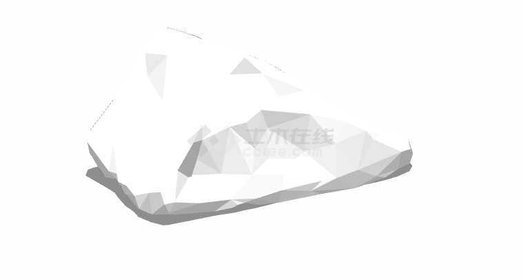 白色细致现代假山置石 su模型-图二