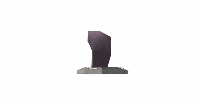 紫色假山置石su模型_图1
