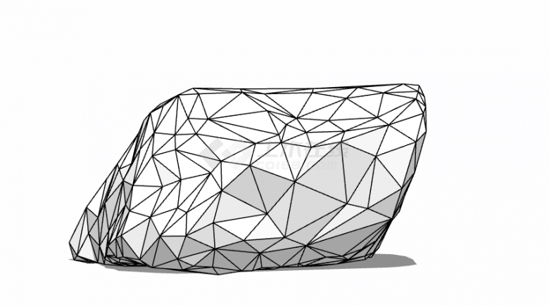 商场休息座椅石头置石的SU模型-图二