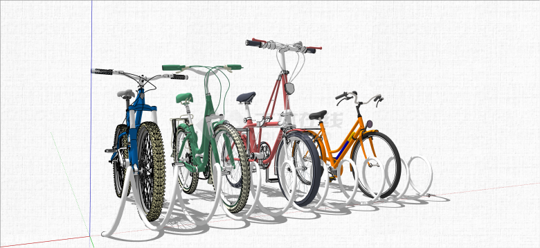 现代各式各样时尚自行车架su模型-图二