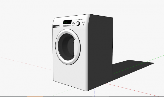 一款白色的全自动的洗衣机 su模型_图1