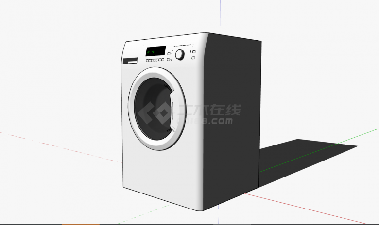 一款白色的全自动的洗衣机 su模型-图一