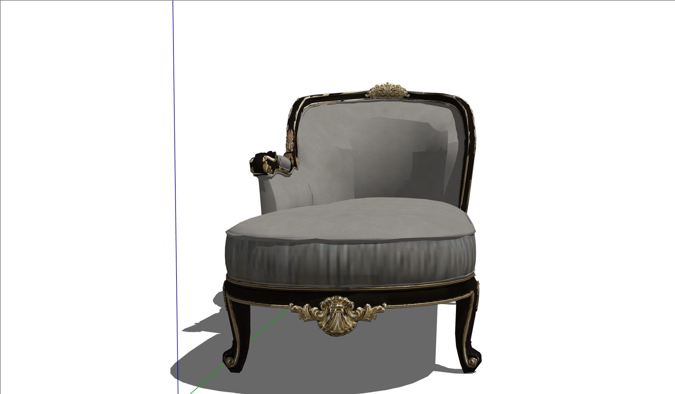 欧式古典贵妃椅高贵沙发su模型