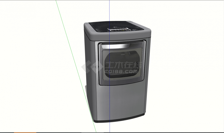 灰色的全自动的洗衣机 su模型-图二