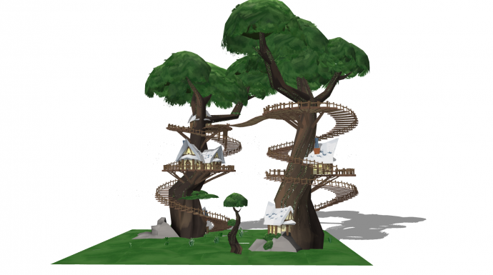 儿童树屋螺旋楼梯su模型_图1