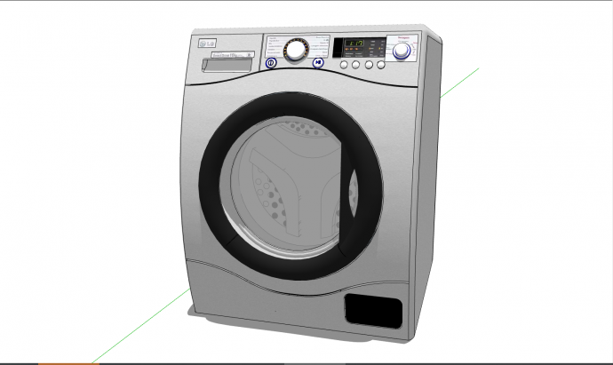 一款灰色的全自动洗衣机 su模型_图1