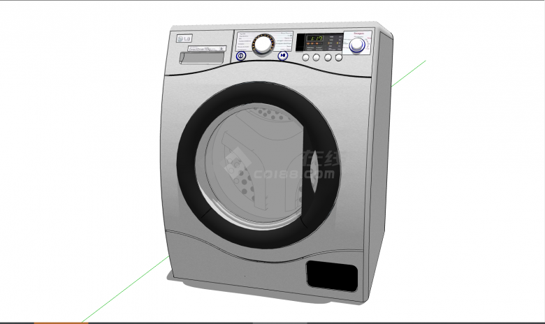 一款灰色的全自动洗衣机 su模型-图一