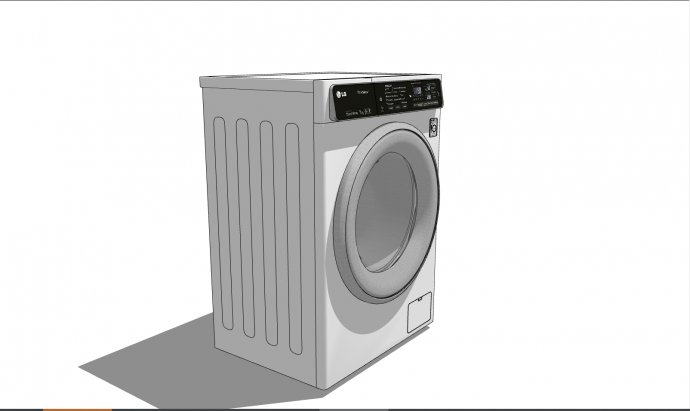 一款灰色的全自动洗衣机su模型_图1