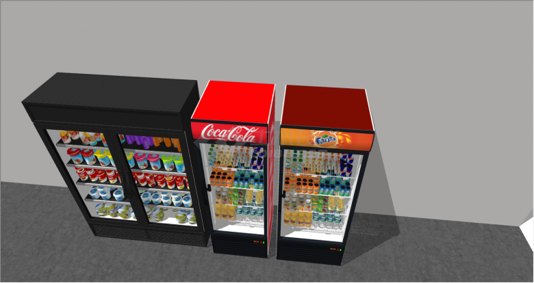 现代商场公共场所饮料机自动冰柜su模型-图二